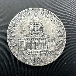 pièce 100 francs panthéon 1982 argent 900 millième 15g