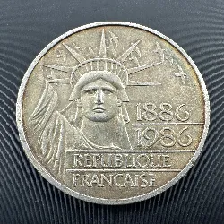 pièce 100 francs statue de la liberté 1986 argent 900 millième 15g