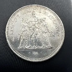 pièce 50 francs hercule 1977 argent 900 millième 30g