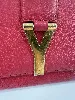 pochette /sac saint laurent en cuir chyc rose fuschia