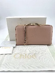 portefeuille chloé zippé en cuir bicolore