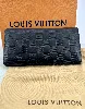 portefeuille louis vuitton brazza en cuir noir damier empreinte