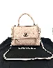 sac à bandoulière chanel trendy cc top handle pm en cuir rose clair et métal doré