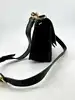 sac bandoulière sonia rykiel en cuir et tissu noir
