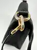 sac bandoulière sonia rykiel en cuir et tissu noir