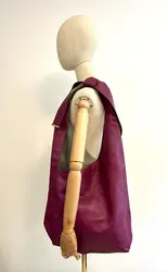 sac hobo gérard darel en cuir violet modèle kita tokyo