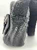 sac longchamp en cuir noir et détails argentés
