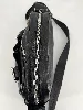 sac longchamp en cuir noir et détails argentés