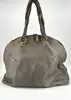 sac saint laurent en cuir taupe metallique