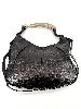 sac yves saint laurent mombasa en cuir noir avec anse corneen bois sous forme de corne