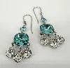 swarovski boucles d'oreilles chandelier en cristaux bleus et blancs