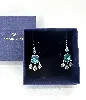 swarovski boucles d'oreilles chandelier en cristaux bleus et blancs
