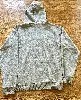 sweat à capuche céline en coton gris et logo rose orange