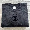 sweat chanel logo cc en molleton de coton noir