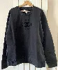 sweat chanel logo cc en molleton de coton noir