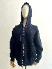 veste à capuche dior en laine bleu marine et jacquard dior oblique habille l'intérieur
