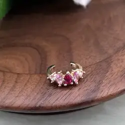 23042880 anneau d'oreille unitaire serti d'oxydes roses