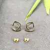 330347 boucles d'oreilles puces à forme géométique