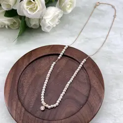 97380145 collier avec perles synthétique et oxyde l45 cm