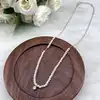 97380145 collier avec perles synthétique et oxyde l45 cm
