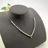 97380145 collier avec perles synthétique et oxyde l45 cm