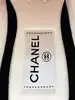 baskets chanel en tisssu et cuir de veau velours orange clair
