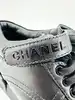 baskets chanel logo cc en cuir noir