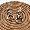boucles d'oreilles cercles ornés de strass argent 925 millième (22 ct) 5,87g