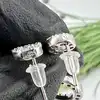 boucles d'oreilles cercles ornés de strass argent 925 millième (22 ct) 5,87g