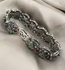 bracelet vintage orné de pierres naturelles argent 925 millième (22 ct) 33,62g