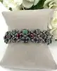 bracelet vintage orné de pierres naturelles argent 925 millième (22 ct) 33,62g
