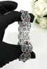 bracelet vintage orné de pierres naturelles argent 925 millième (22 ct) 33,62g