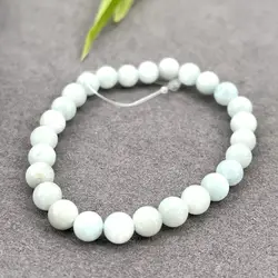 brpi bracelet élastiqué en pierre aigue marine d6mm