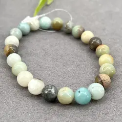 brpi bracelet élastiqué en pierre amazonite d8mm