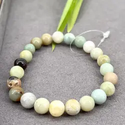 brpi bracelet élastiqué en pierre amazonite d8mm