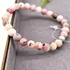 brpi bracelet élastiqué en pierre opale rose d6mm
