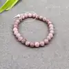 brpi bracelet élastiqué en pierre quartz fraise d6mm