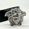 ceinture versace medusa en cuir de veau noir avec boucle argenté dcu4140.dvt91 taille 95