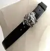 ceinture versace medusa en cuir de veau noir avec boucle argenté dcu4140.dvt91 taille 95