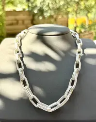 chaîne en argent grosse maille forçat l45cm argent 925 millième (22 ct) 81,46g