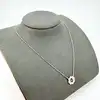 collier avec pendentif fleur orné d'un symbole infini et serti d'oxydes argent 925 millième (22 ct) 3,88g