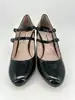 escarpins/ chaussures miu miu en cuir verni à double bride avec talons compensés