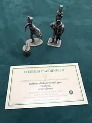 figurines en plomb soldats de la grande armée napoléonienne - tambour d'infanterie de la ligne, tambour, général junot