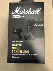 marshall motif a.n.c. - écouteurs sans fil avec micro - intra - auriculaire - bluetooth - suppresseur de bruit actif - noir