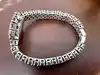 montre bracelet vintage en argent et grenats naturels, cadran nacre, mouvement quartz  argent 925 millième (22 ct) 44,91g