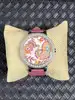 montre guess paisley quartz bracelet en cuir rose