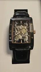 montre pierre lannier tonneau 306c4 - automatique - bracelet cuir