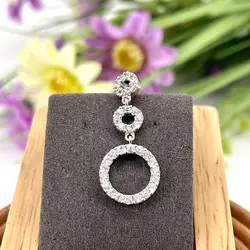 pendentif cercles ornés de strass argent 925 millième (22 ct) 3,05g
