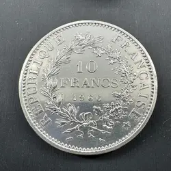pièce 10 francs hercule 1966 argent 900 millième 25g
