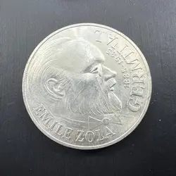 pièce 100 francs emile zola 1985 argent 900 millième 14,99g